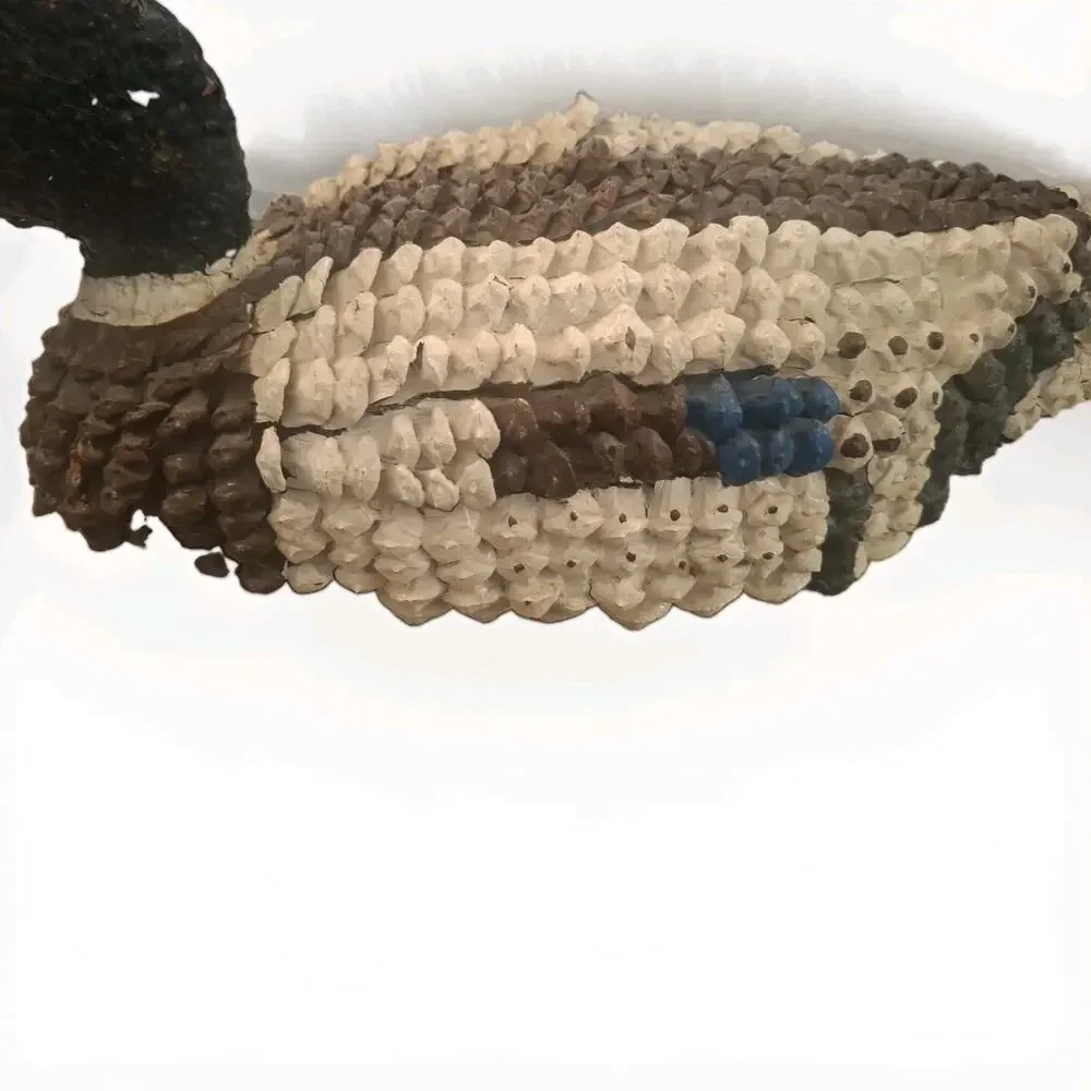 Large Vintage Pine Cone Decorative Duck Decoy Decor Rustic 16 In. Long